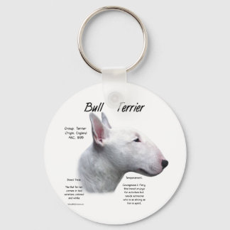Bull Terrier (wht) History Design Keychain