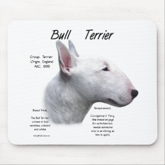Bull Terrier (wht) History Design Mouse Pad