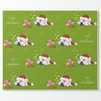 Bull Terrier Wrapping Paper Merry Christmas