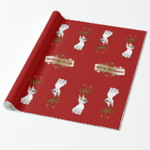Bull Terrier Wrapping Paper "Merry Christmas"
