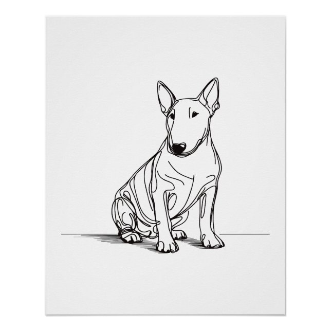 Bull Terriers lineart poster (Front)