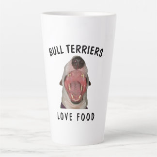 BULL TERRIERS LOVE FOOD Latte Mug, 2 Sizes Mug