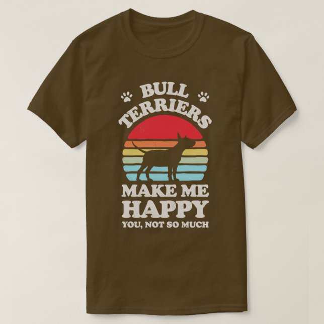 Bull Terriers Make Me Happy Sunset Retro  for Men  T-Shirt (Design Front)