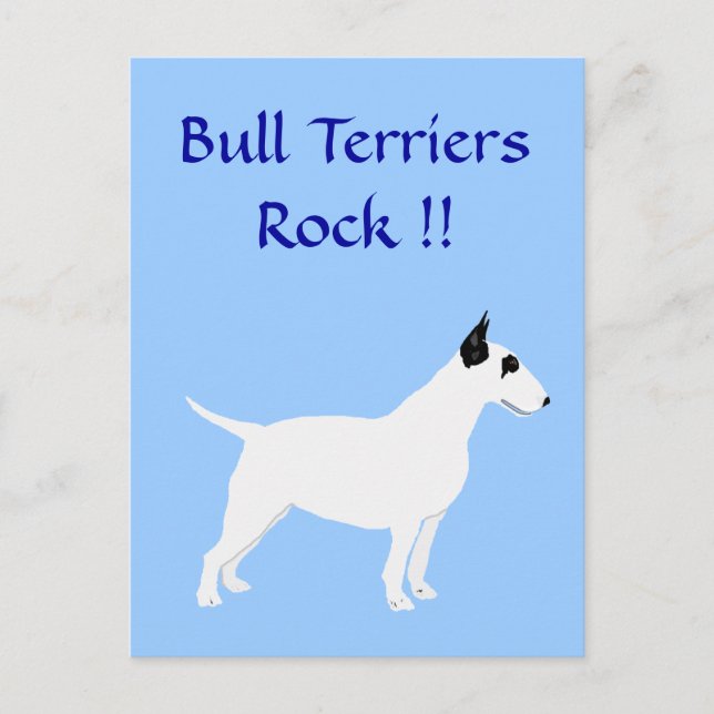 Bull Terriers Rock !! Postcard (Front)