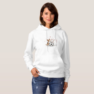 Bull Terriers with Soccer Ball for Valentine's Day Hoodie
