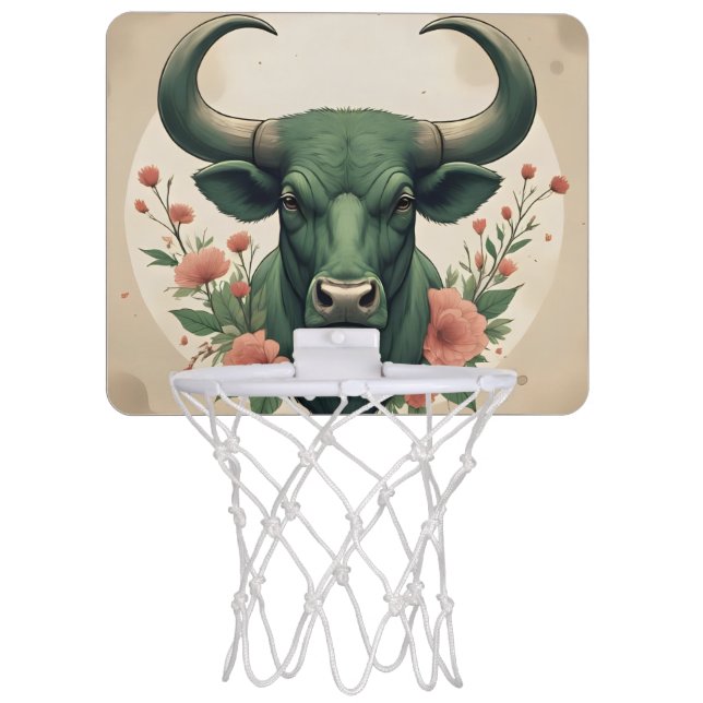 Bull Themed Mini Basketball Hoop (Front)