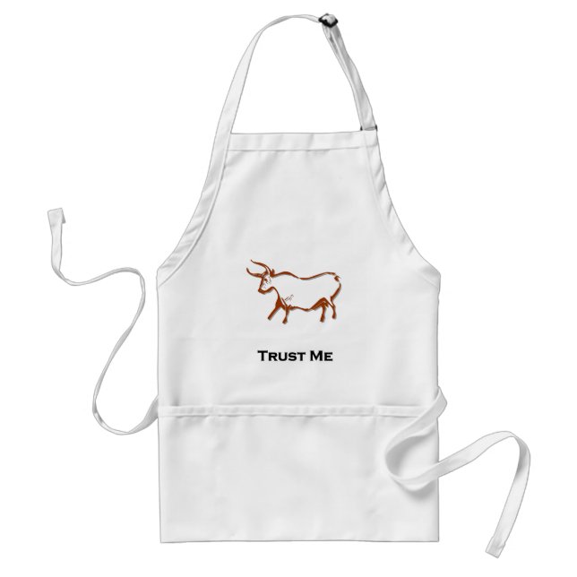 Bull Trust Me Brown Adult Apron (Front)