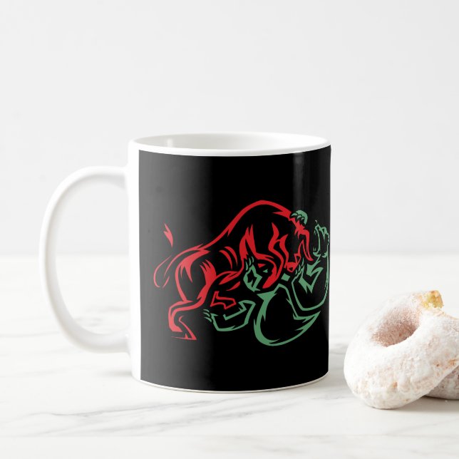 Bull vs Bear Coffee Mug (With Donut)