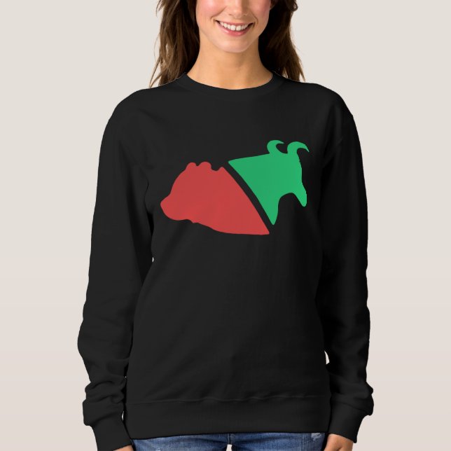 Bull vs Bear Stock Investor & Trader in Finance Sweatshirt (Front)
