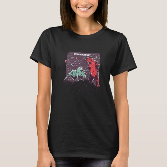 Bull Vs Bear Stock Market Cool T-Shirt (Front)