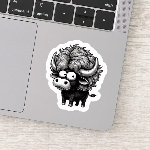 Bull Wearing a Wig Sticker