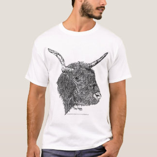 Bull with Horns Pen and Ink Drawing T-Shirt
