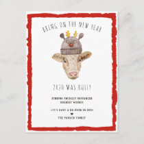 Bull Year | Funny Cow Christmas Holiday Postcard