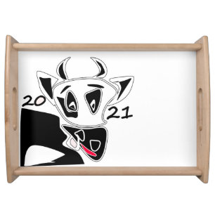 Bull, year of the bull, 2021, funny bull serving tray
