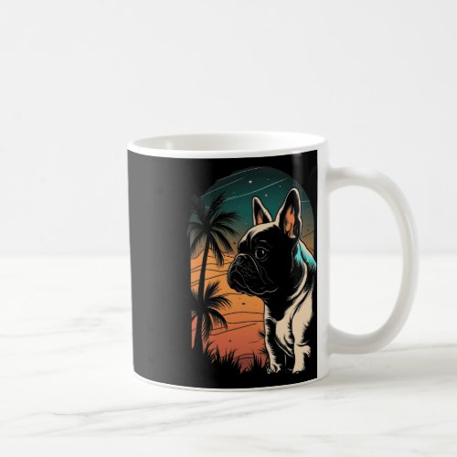 Bulldog 80s Sunset Vintage Retro Style 1  Coffee Mug