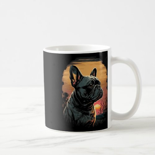 Bulldog 80s Sunset Vintage Retro Style  Coffee Mug