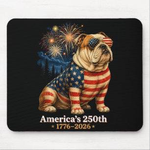 Bulldog Aamericas 250th Anniversary 1776 2026 Mouse Pad