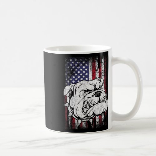 Bulldog American Flag Dog  Coffee Mug