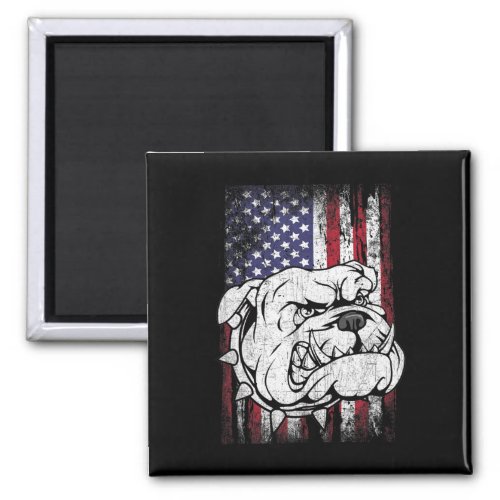 Bulldog American Flag Dog  Magnet