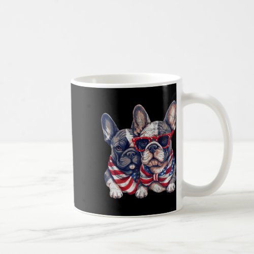 Bulldog American Flag Patriotic 4th Of July French Coffee Mug