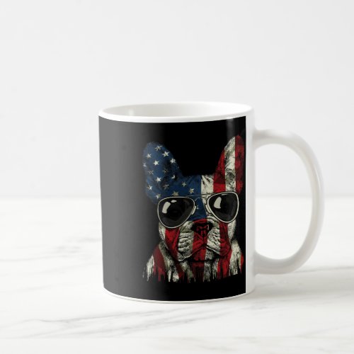 Bulldog American Usa Flag 4th Of July Frenchie  Coffee Mug