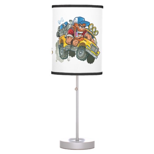 Bulldog and Redneck Monster Truck Table Lamp