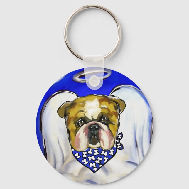 Bulldog Angel Keychain (Front)