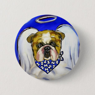 Bulldog Angel Pinback Button