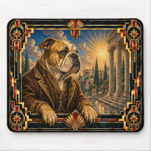 Bulldog, Art Deco Dog Mouse Pad