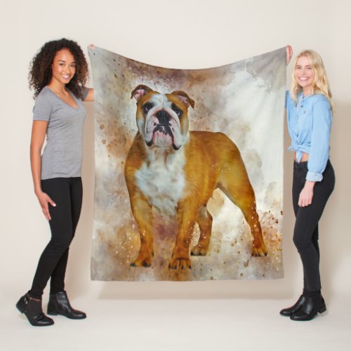 Bulldog Art English Bulldog Lovers Fleece Blanket