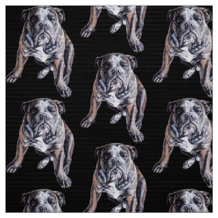 Bulldog Art Fabric Fabric Dog Art Pattern Fabric