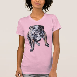 Bulldog Art T-shirts English Bulldog Shirt Women's