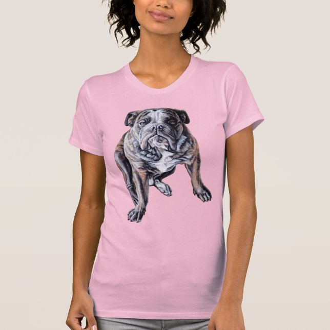 Bulldog Art T-shirts English Bulldog Shirt Women's (Front)