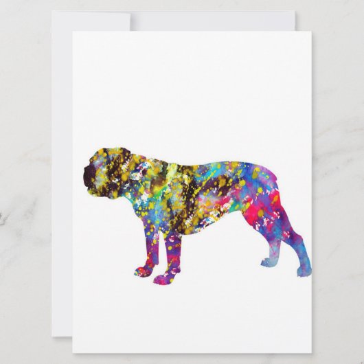 Bulldog Art Watercolor Portrait (Front)