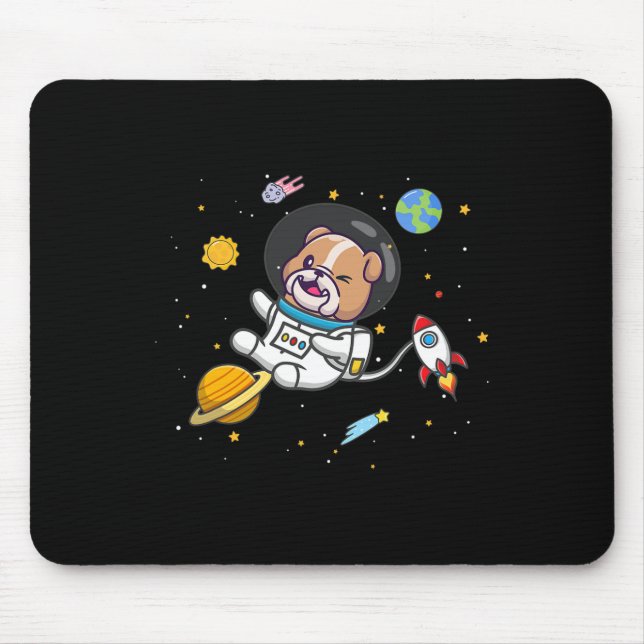 Bulldog Astronaut  Mouse Pad (Front)