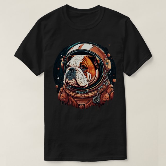 Bulldog Astronaut T-Shirt (Design Front)
