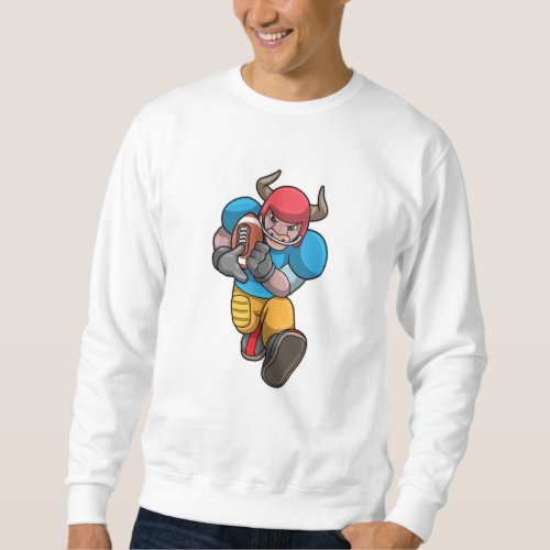 Bulldog at Sports with Football  Helmet Sweatshirt