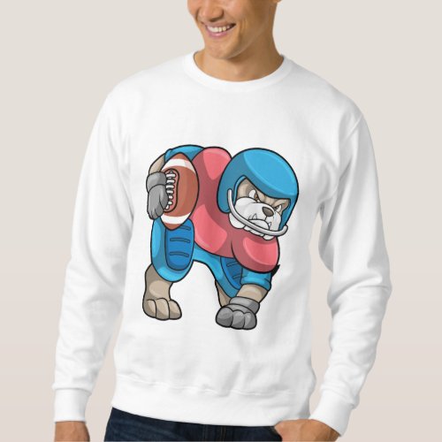 Bulldog at Sports with Football  Helmet Sweatshirt