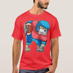 Bulldog at Sports with Helmet T-Shirt