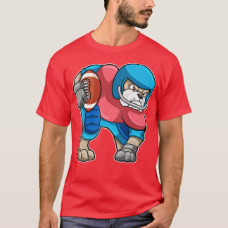 Bulldog at Sports with Helmet T-Shirt