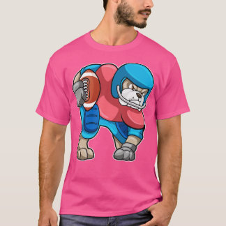 Bulldog at Sports with  Helmet T-Shirt