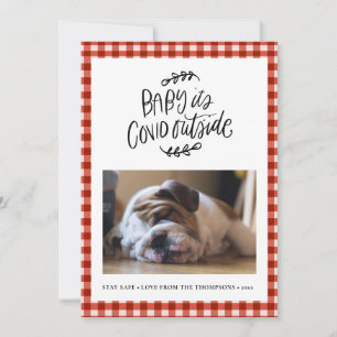 BULLDOG Baby its COVID Outside Cute Christmas Holiday Card