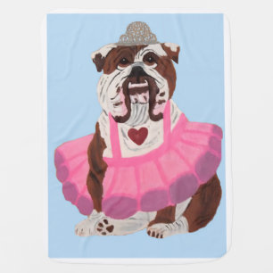 Bulldog Ballerina Baby Blanket