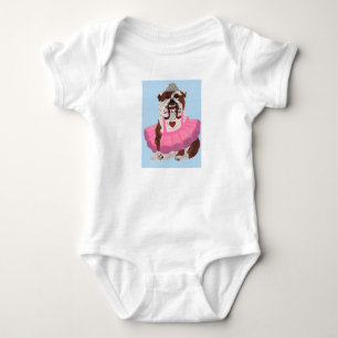 Bulldog Ballerina Baby Bodysuit