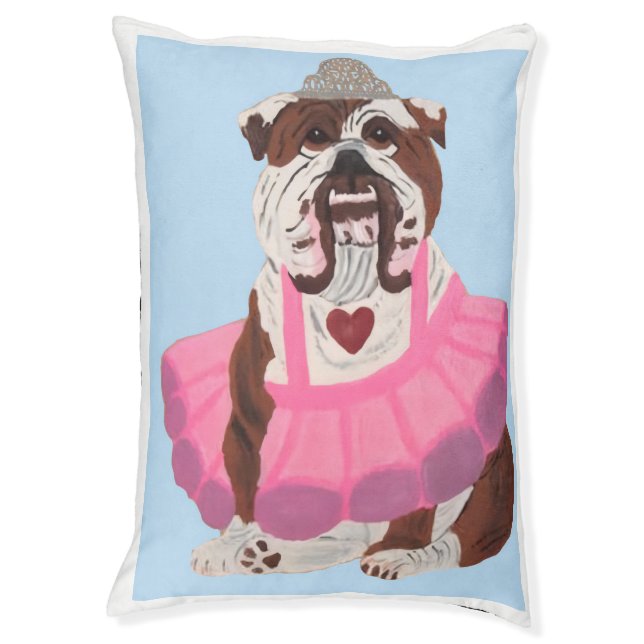 Bulldog Ballerina Pet Bed (Front Vertical)