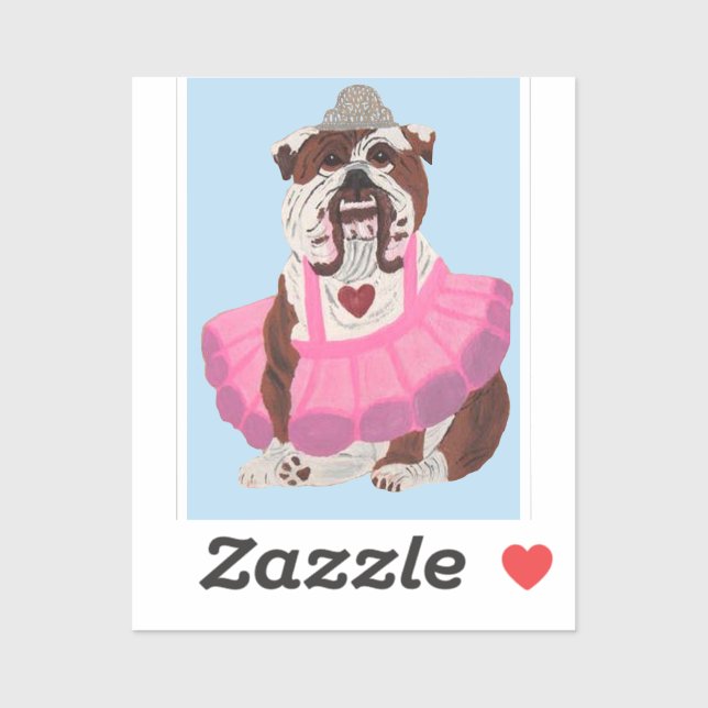 Bulldog Ballerina Sticker (Sheet)