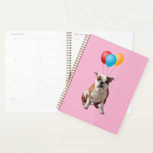 Bulldog Balloons Happy Birthday Pink Planner