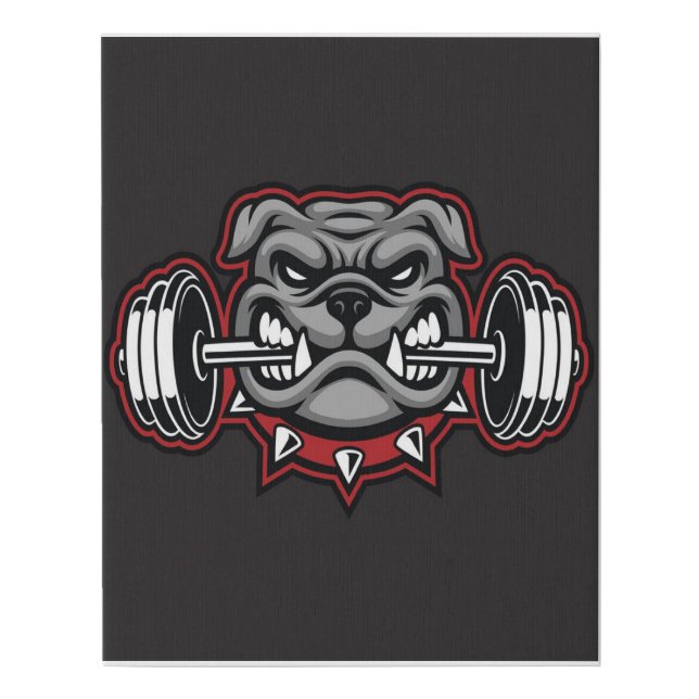 Bulldog Barbell Weight Training Bulldog Lover Gift Faux Canvas Print (Front)