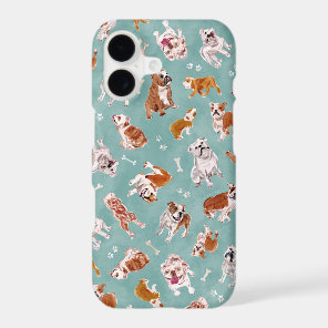 Bulldog Bash English Bulldog Watercolor Dog Print iPhone 17 Case