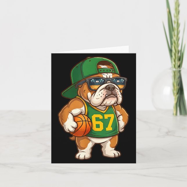 Bulldog Basketball 67 Gen Alpha Slang Srts Dog Boy Card (Front)